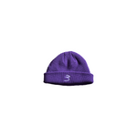 Purple 3 Beanie fisherman style hat with embroidered white '3' logo, ideal for streetwear fashion. One-size-fits-most design in bold color.