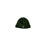Green 3 Beanie in fisherman style with embroidered '3' logo, a trendy streetwear hat from the 3 Beanie collection.